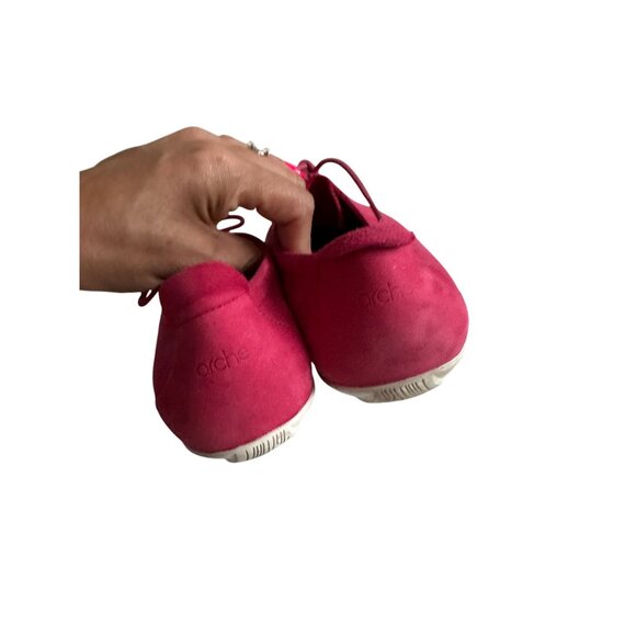 ARCHE Red Sueded Leather Lace Up Sneakers Size 40 / US 10 - Picture 4 of 8